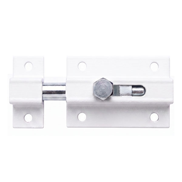 MINUTEX Catenaccio Portalucchetto Asta Tonda Acciaio Colore Bianco - MINUTEX - Immagine 4